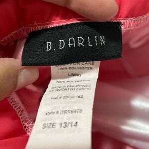 B. Darlin Bright Coral Pink Sleeveless Dress